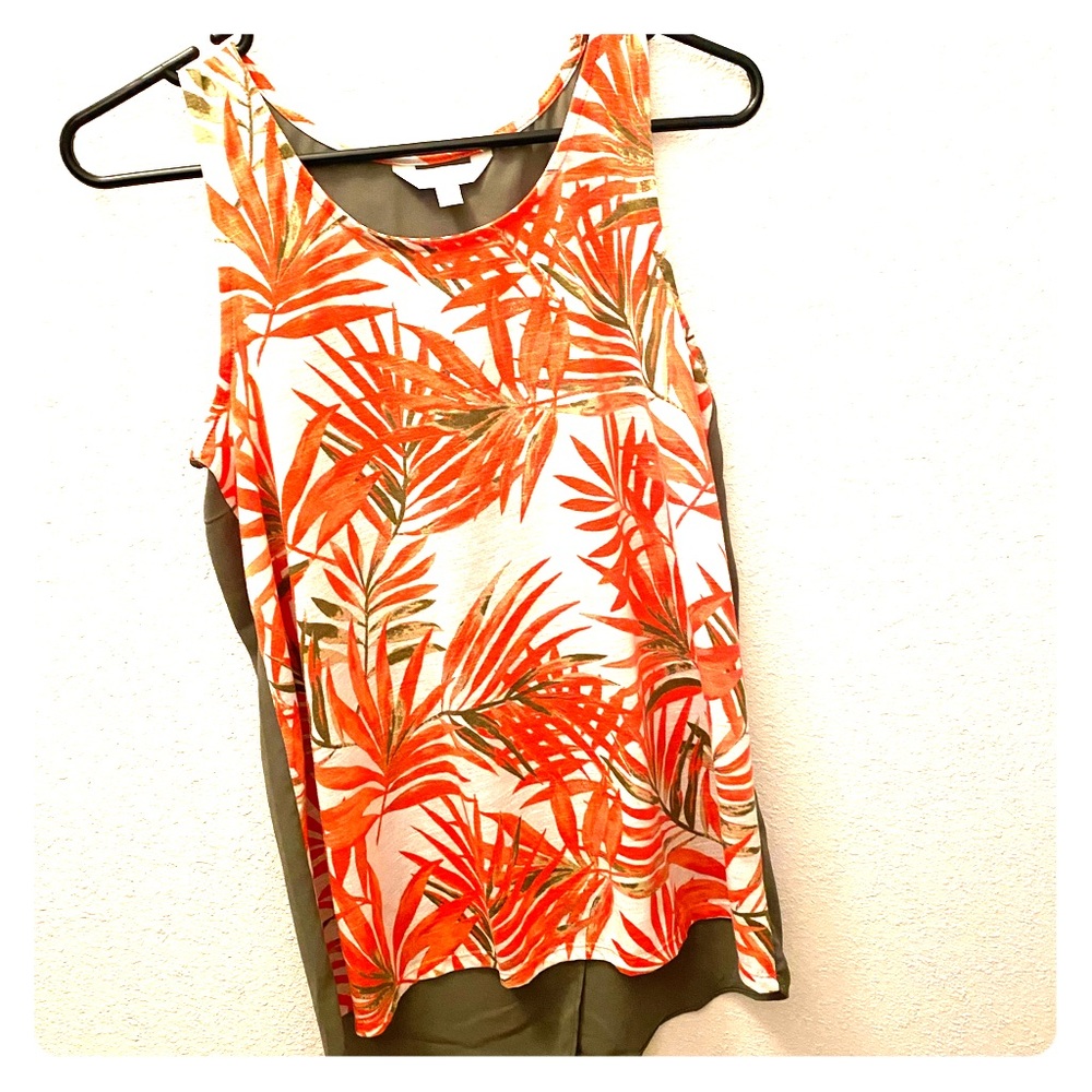 Pink palm print tank